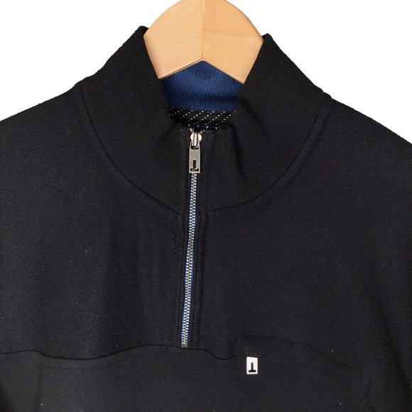 Ted Baker London Slim Fit 1/4 Zip Black Pullover Sweater Men's Large - Picture 3 of 13
